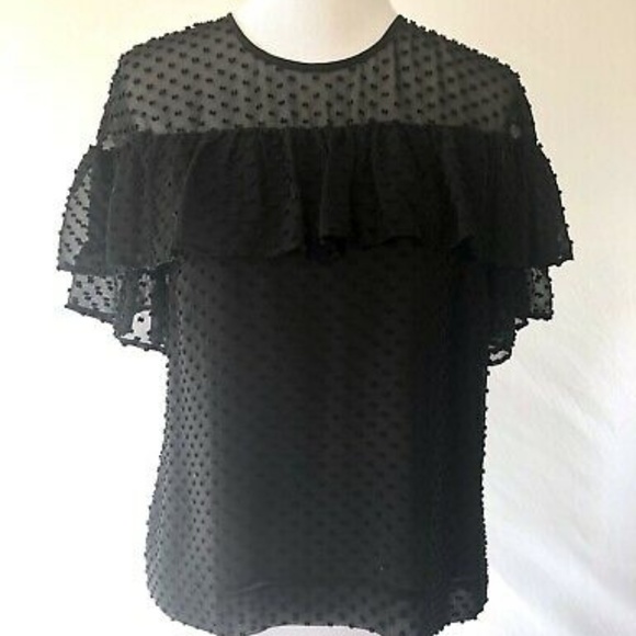 J. Crew Tops - J Crew Silk Blend Dot Short Sleeve Blouse